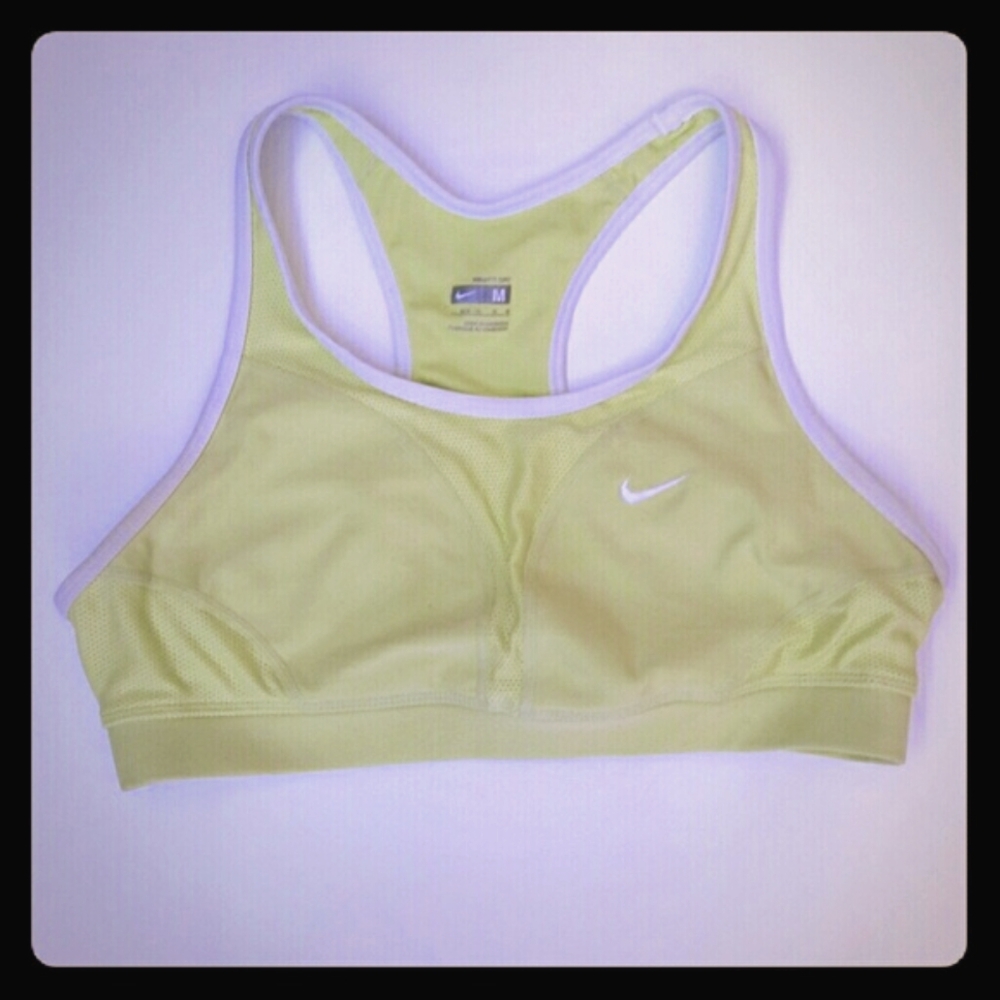 Nike Racer Womens Fit Dry Yellow Sports Bra